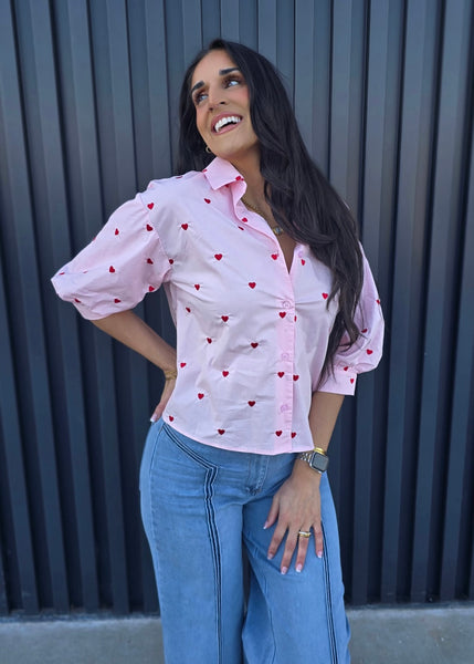 Love Is In The Air Pink Heart Top