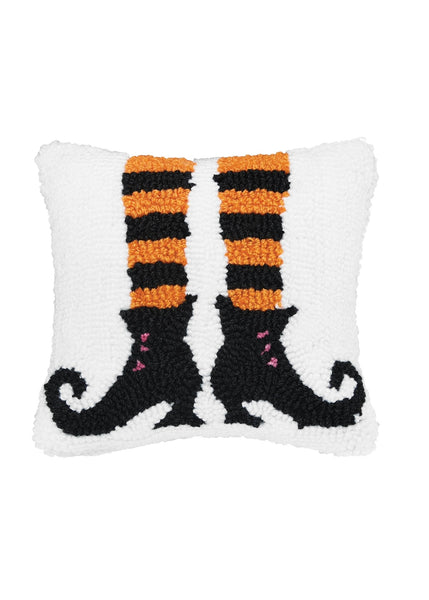 Halloween Witch Legs & Feet Throw Pillow