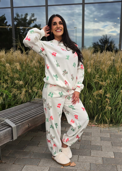 Comfort Of The Holidays Multi Bow Sweatshirt