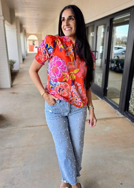 Garden Party Floral Print Top