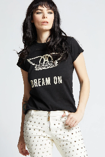 "Aerosmith Dream On" Black Baby Tee