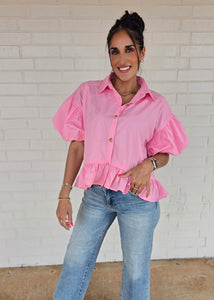 Let There Be Sunshine Pink Baby Doll Top – Pink Attitude Boutique