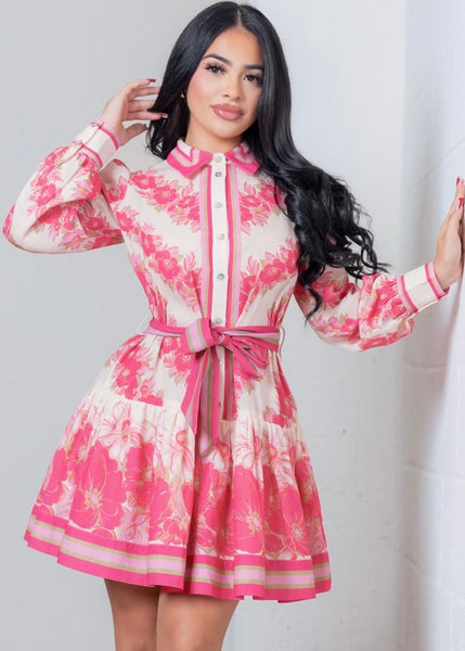 Lovely Looks Pink Multi Floral Dress