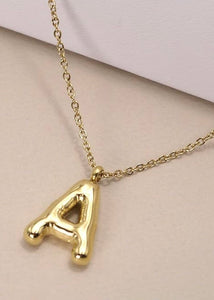 18K STAINLESS STEEL TARNISH FREE  INITIAL NECKLACE | A