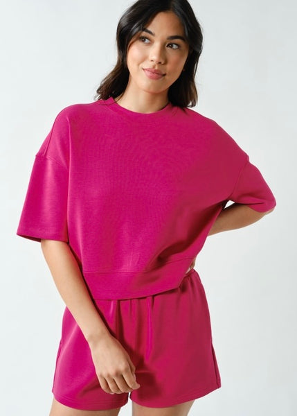 A Walk In The Park Pink 2 Pc Shorts Set