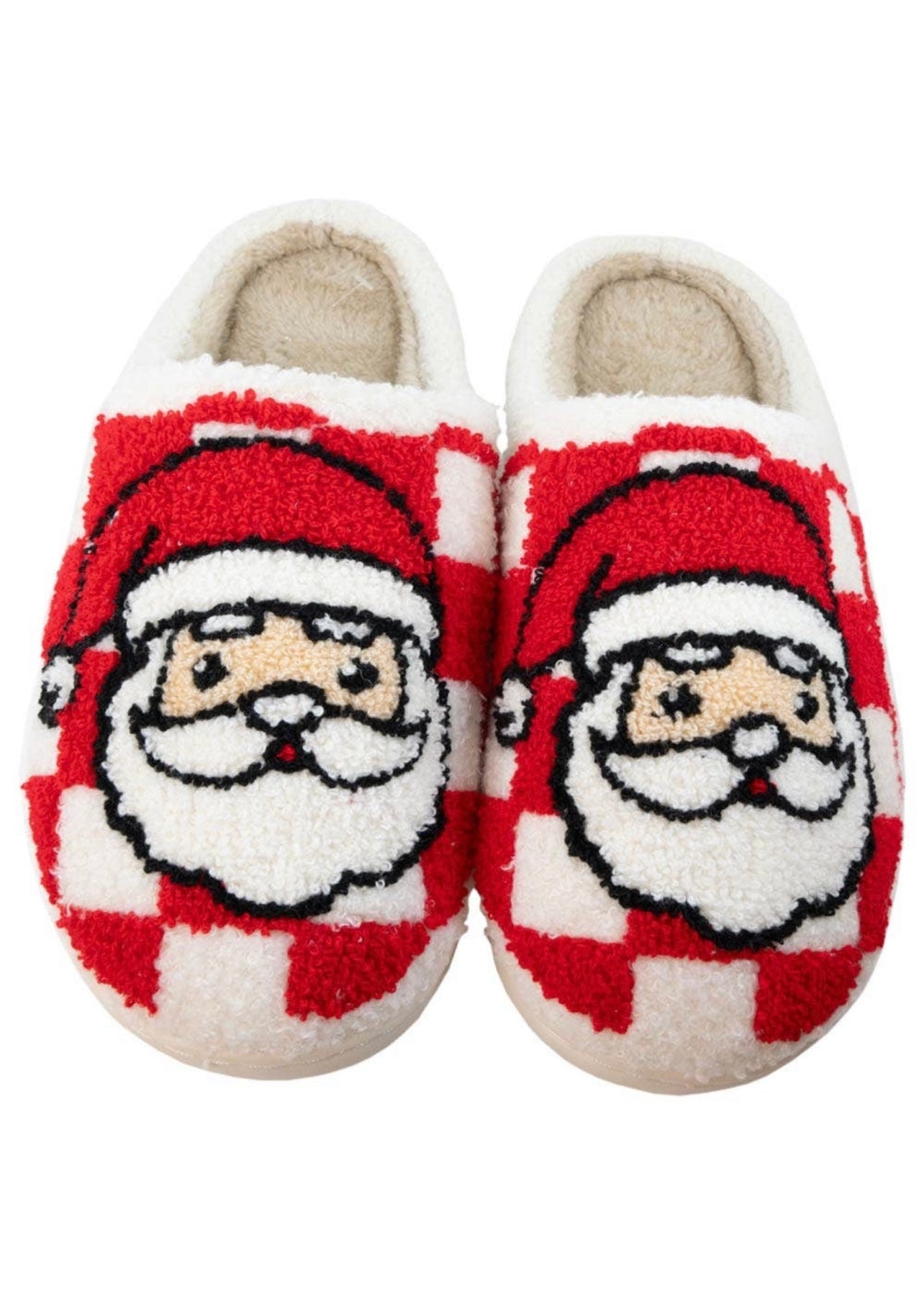 Santa Red Checkered Best Women's Slippers