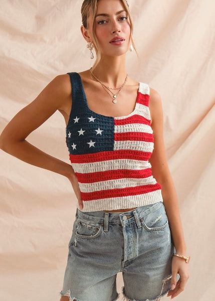 Stars & Striped Knitted Tank Top