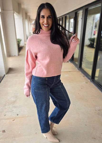 To Myself Pink Turtleneck Sweater