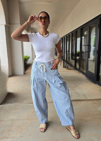 A Lesson Learned Blue Striped Pants