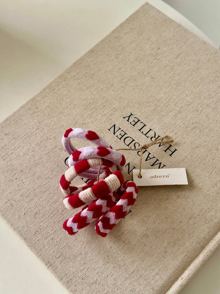 Valentine's Day Assorted Seamless Hair Ties (Set of 6)