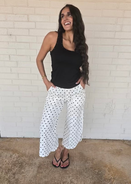 Main Attraction Black & White Polka Dot Pant