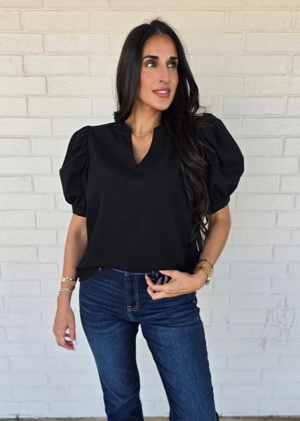 Trust The Process Black V Neck Top