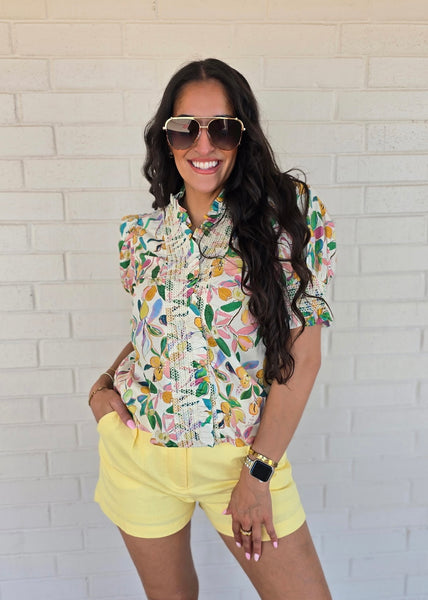 No Pretending Floral Puff Sleeve Top
