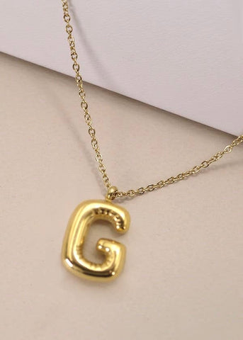 18K STAINLESS STEEL TARNISH FREE  INITIAL NECKLACE | G