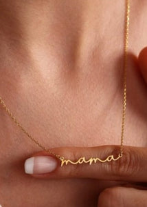 Mama Script Necklace