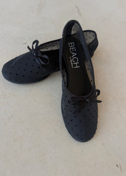 Matisse Jerzy Black Dot Mesh Ballet Flat