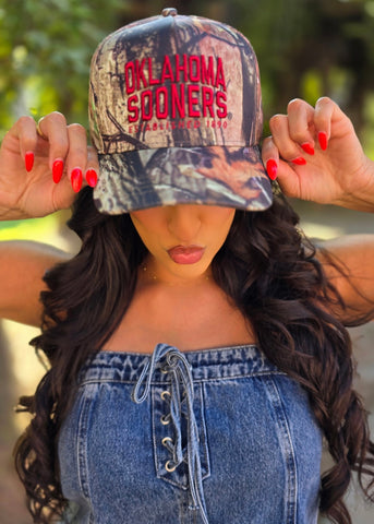 Oklahoma Sooners Camo Canvas Trucker Hat