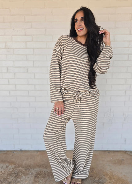Sippin' On Sweets Striped 2 Pc Pant Set