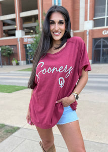 OU Sooners Chainstitch Crimson Stadium Tee
