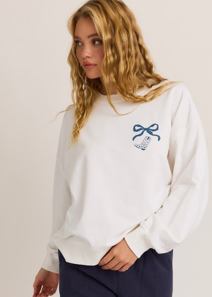 YEE HAW Printed Long Sleeve Oversized Sweatshirt