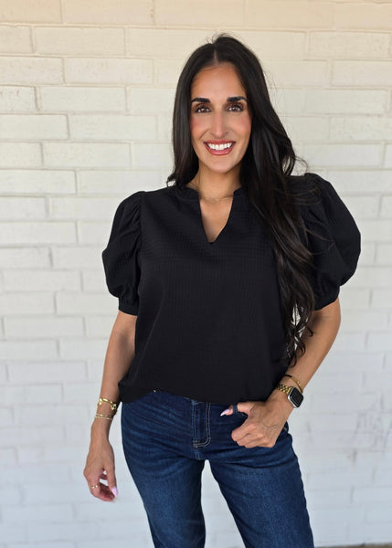 Trust The Process Black V Neck Top
