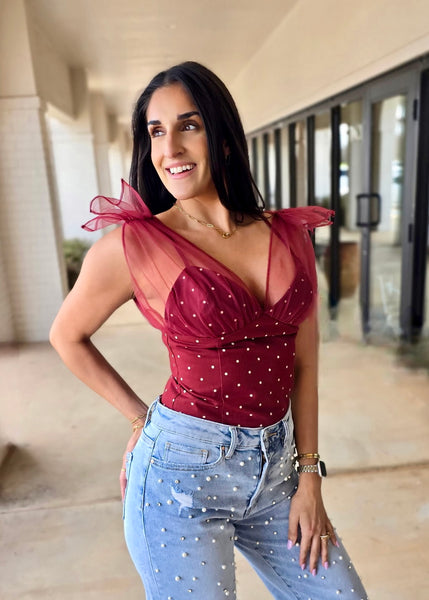 Wisteria Tulle Polka Dot Cami Top