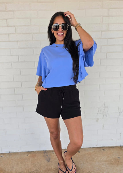 Just Because Blue Mineral Washed Tee