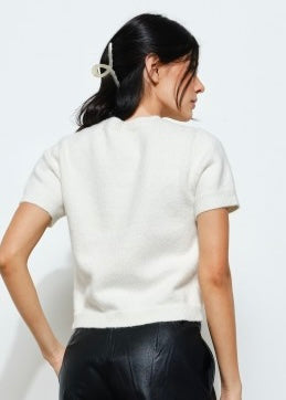 Let It Go White Short Sleeve Sweater