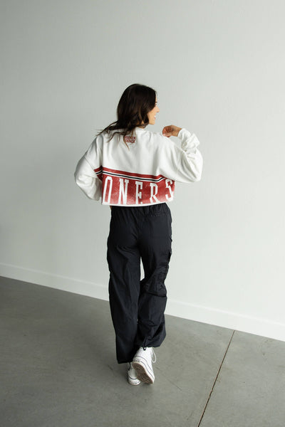 Oklahoma Conway White Cropped Sweatshirt