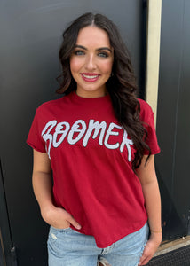 Boomer Sequin Crimson Stadium Tee