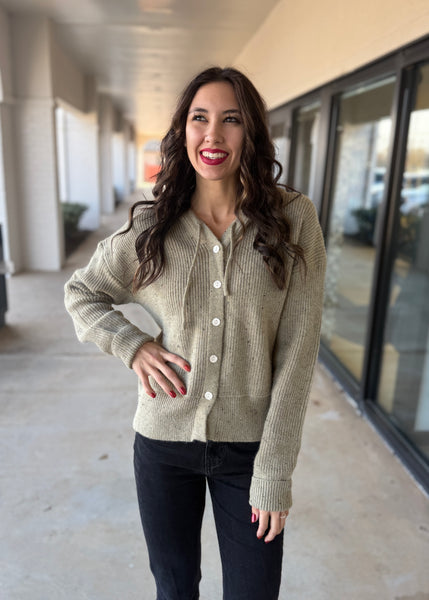 Learning About You Olive Hooded Cardigan