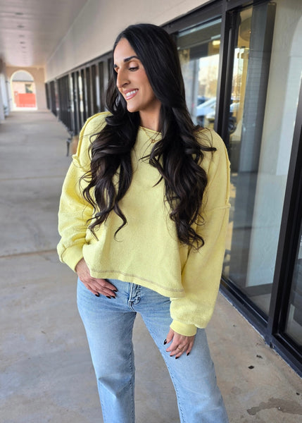 Don't Overlap Open Back Oversized Yellow Top