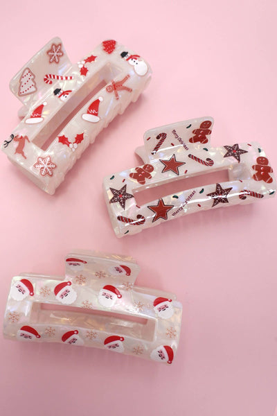 CHRISTMAS TREE SANTA HOLIDAY HAIR CLAW | 40H947: A