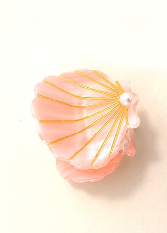 Seashell Peach Hair Claw Clips