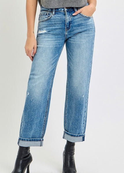 Genie Mid Rise Boyfriend Denim