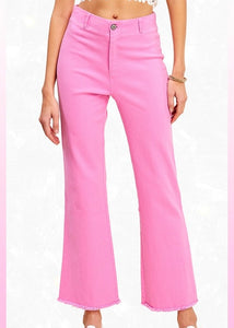 Live and Let Love High Waisted Candy Pink Flared Pants