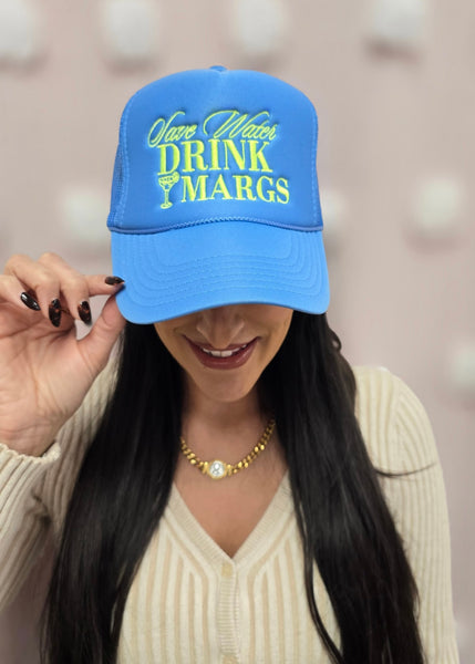 "Save Water Drink Margs" Blue Trucker Hat