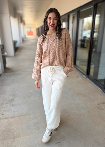 The Beat Goes On Taupe Sweater