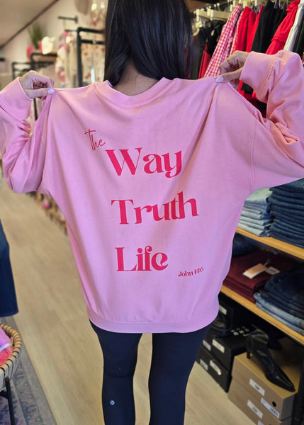"Trust Jesus" Pink Sweatshirt