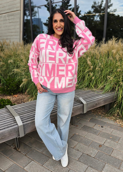 All In 3D Merry Pink Christmas Sweater
