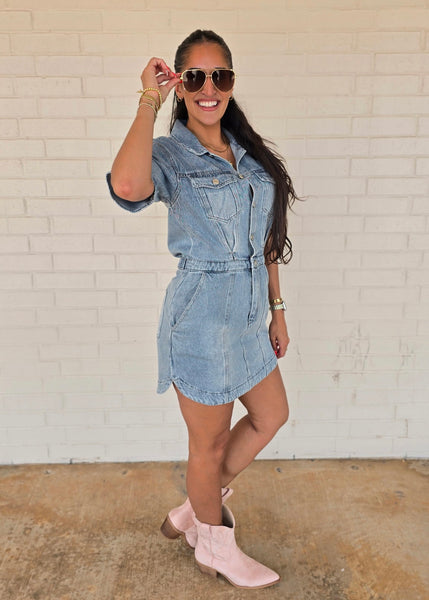 It's A Feeling Denim Mini Dress