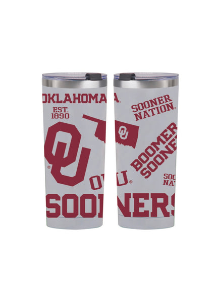 24oz Oklahoma Sooners Medley Stainless Steel Tumbler