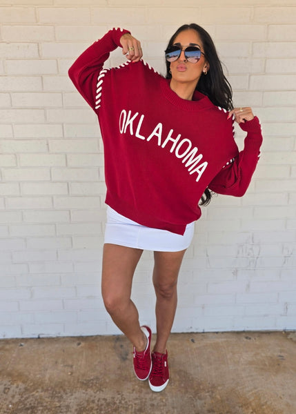 Oklahoma Game Day Red Sweater