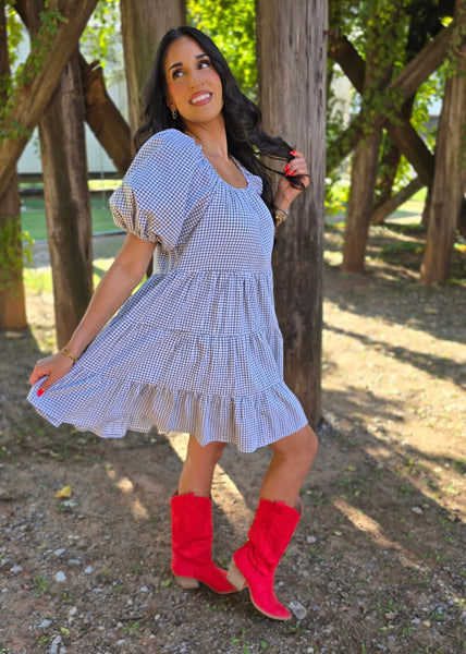 More Of You Black/White Plaid Dress