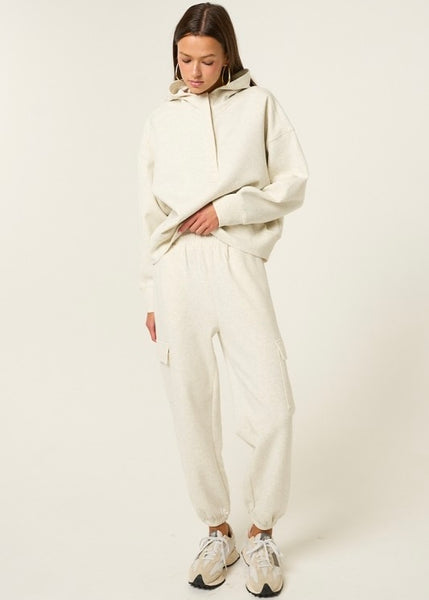 Not Now Heather Grey Cargo Joggers