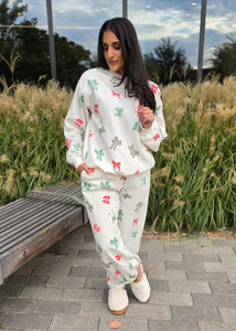 Comfort Of The Holidays Multi Bow Joggers