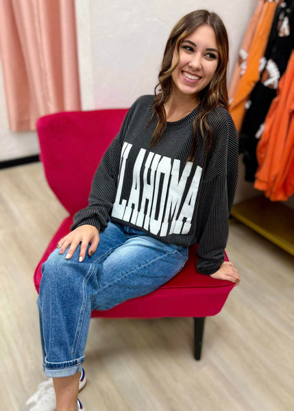 'OKLAHOMA' Black Oversize Sweatshirt