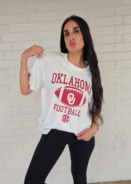 Oklahoma Football White Stadium Oversized Tee