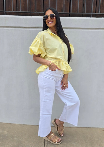 Let There Be Sunshine Yellow Baby Doll Top