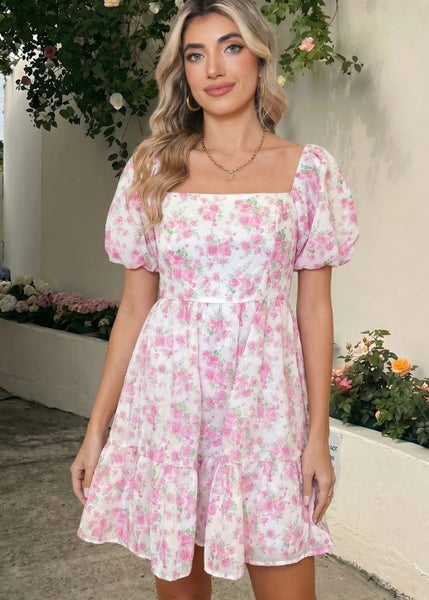 Share The Love Pink & White Floral Mini Dress